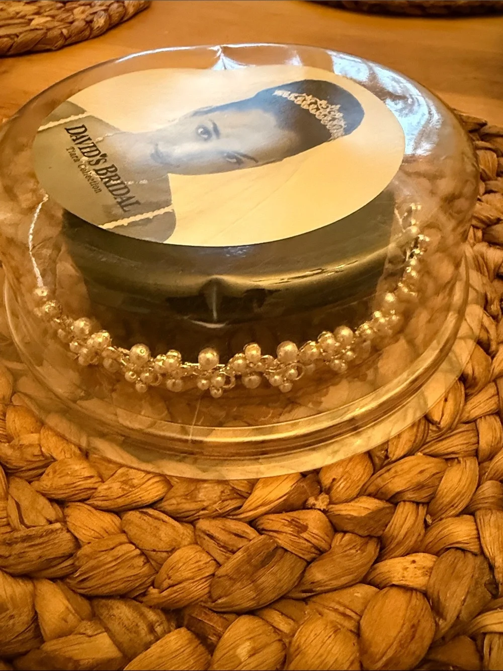 David's Bridal Pearl Scroll Headband Tiara Silver NIB Vintage Y2K 7365SILVER